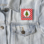 Weihnachtsbaum auf roten Pines Muster - Fröhliche Button (Beispiel)