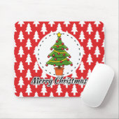 Weihnachtsbaum auf roten Pines Muster - Fröhliche  Mousepad (Mit Mouse)