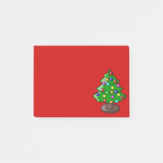 Weihnachtsbaum auf roter Post-it-Notiz Post-it Klebezettel (Vorderseite)