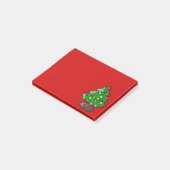 Weihnachtsbaum auf roter Post-it-Notiz Post-it Klebezettel (angewinkelt)