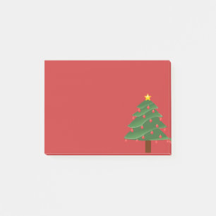 Weihnachtsbaum auf roter Post-it-Notiz Post-it Klebezettel