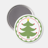 Weihnachtsbaum auf Rundmagneten Magnet (Vorderseite/Rückseite)
