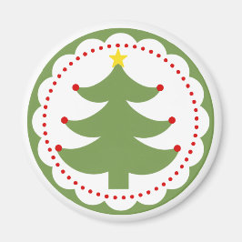 Weihnachtsbaum auf Rundmagneten Magnet