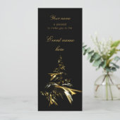 Weihnachtsbaum auf Schwarz 001 Einladung (Stehend Vorderseite)