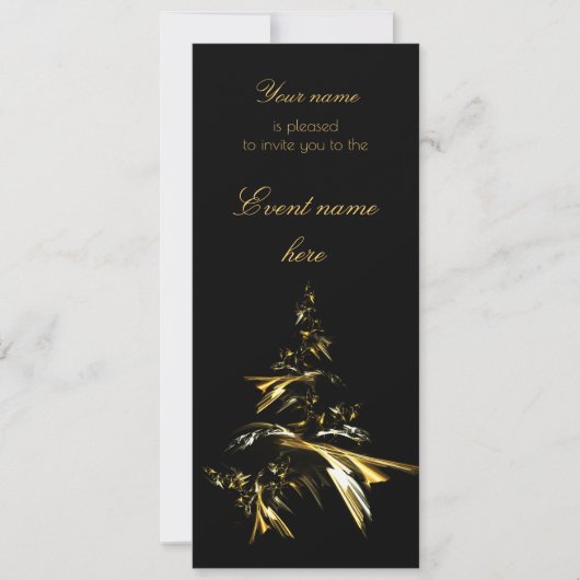 Weihnachtsbaum auf Schwarz 001 Einladung (Vorderseite)