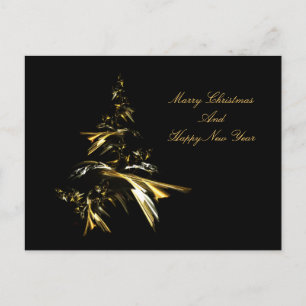 Weihnachtsbaum auf Schwarz 001 Feiertagspostkarte