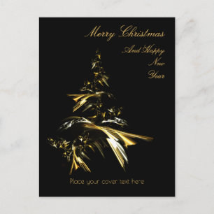 Weihnachtsbaum auf Schwarz 001 Feiertagspostkarte