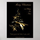 Weihnachtsbaum auf schwarz 001 poster (Vorne)