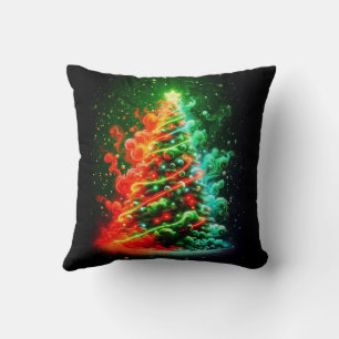 Weihnachtsbaum auf weichem Sofa, Bettstuhl mit ver Kissen