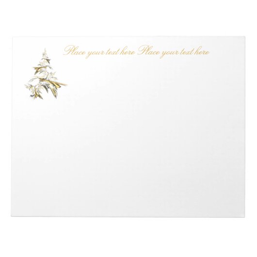 Weihnachtsbaum auf Weiß 001 Notizblock (Vorderseite)