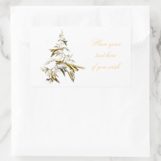 Weihnachtsbaum auf Weiß 001 Rechteckiger Aufkleber (Tasche)