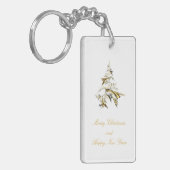 Weihnachtsbaum auf Weiß 001 Schlüsselanhänger (Vorderseite links)