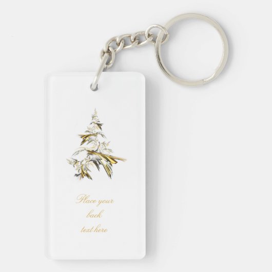 Weihnachtsbaum auf Weiß 001 Schlüsselanhänger (Rückseite)
