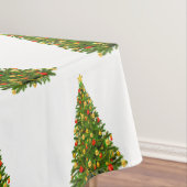 Weihnachtsbaum auf weißem Tablecloth Tischdecke (Beispiel)