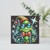 Weihnachtsbaum aufgeschüttet feiertagskarte (Stehend Vorderseite)