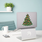 Weihnachtsbaum Aufkleber (Laptop auf Schreibtisch)