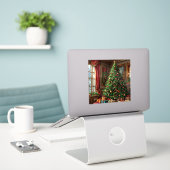 Weihnachtsbaum Aufkleber (Laptop auf Schreibtisch)