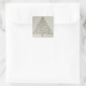 Weihnachtsbaum-Aufkleber Quadratischer Aufkleber (Tasche)