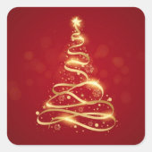 Weihnachtsbaum-Aufkleber Quadratischer Aufkleber (Vorderseite)
