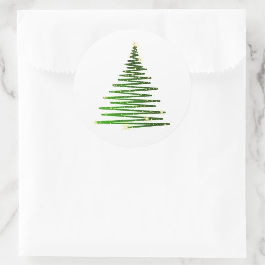 Weihnachtsbaum-Aufkleber Runder Aufkleber (Tasche)