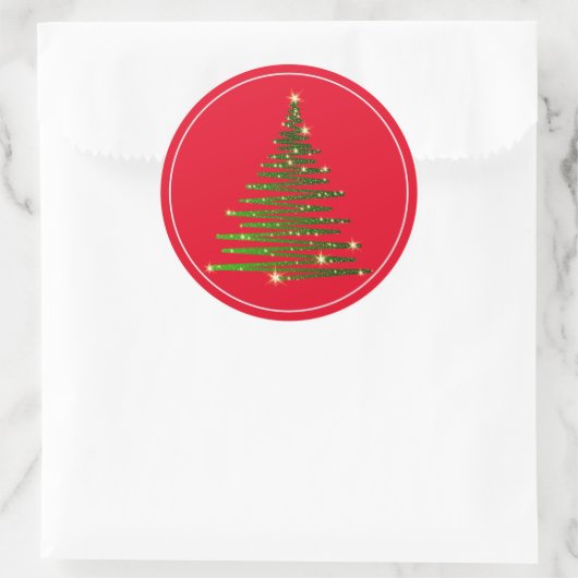 Weihnachtsbaum-Aufkleber Runder Aufkleber (Tasche)