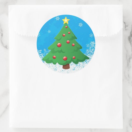 Weihnachtsbaum-Aufkleber Runder Aufkleber (Tasche)