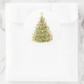 Weihnachtsbaum-Aufkleber Runder Aufkleber (Tasche)