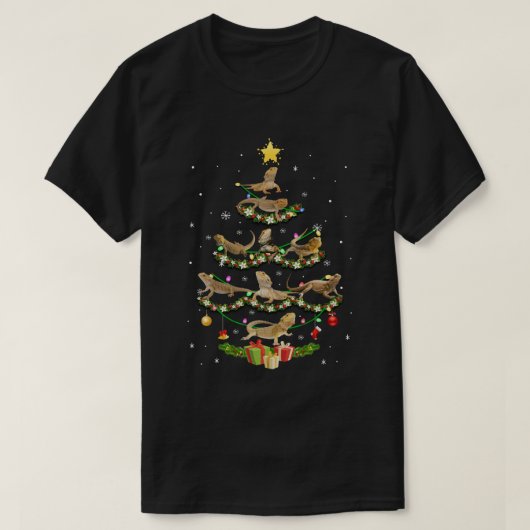Weihnachtsbaum aus Bartdrachen Funny Reptile Lover T-Shirt (Design vorne)