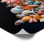 Weihnachtsbaum aus bunten Muscheln Poster (Ecke)