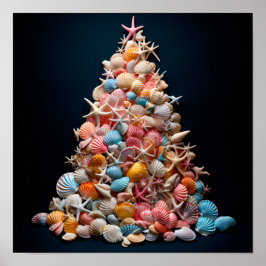 Weihnachtsbaum aus bunten Muscheln Poster