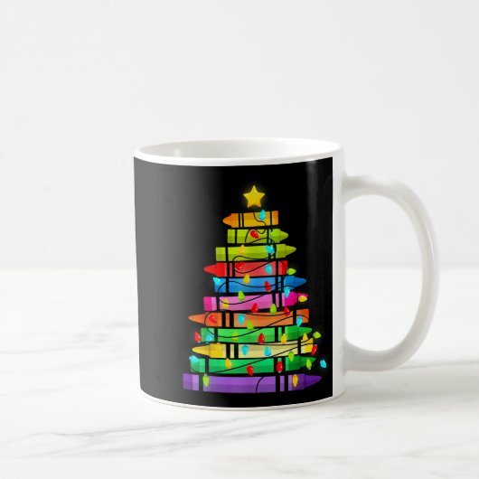 Weihnachtsbaum aus Buntstiften Lehrerleben Kaffeetasse (Rechts)