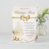 Weihnachtsbaum aus Chic Stars, Bow, Rot, Weihnacht Einladung (Stehend Vorderseite)