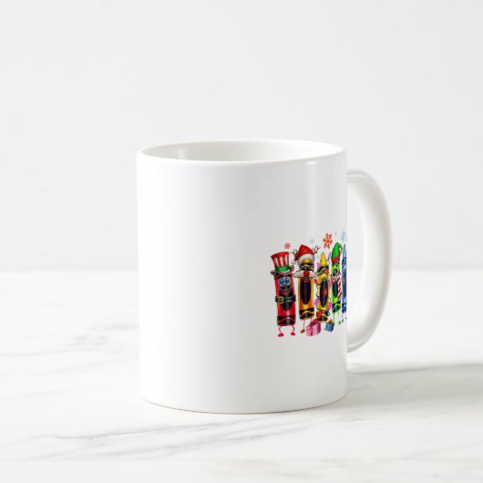 Weihnachtsbaum aus Crayons Schullehrerleben Kaffeetasse (VorderseiteRechts)