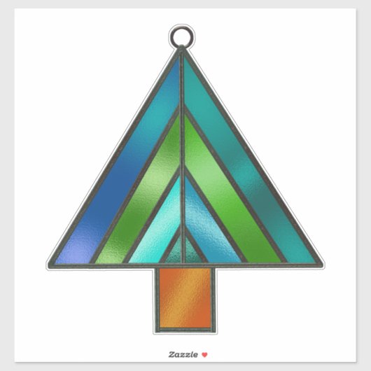 Weihnachtsbaum aus festem Glas Aufkleber (Blatt)