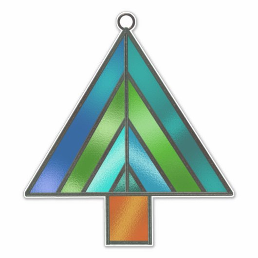 Weihnachtsbaum aus festem Glas Aufkleber (Vorderseite)