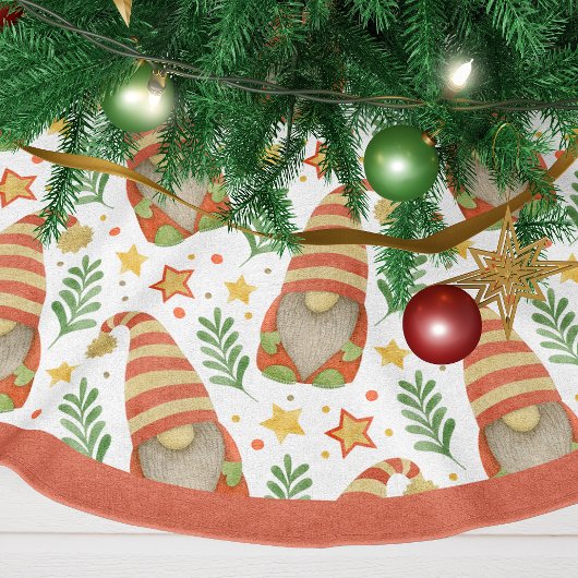 Weihnachtsbaum aus festem Gnome-Muster Polyester Weihnachtsbaumdecke