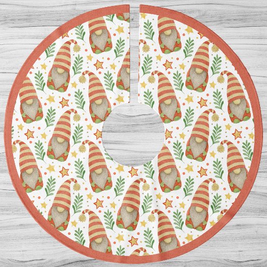 Weihnachtsbaum aus festem Gnome-Muster Polyester Weihnachtsbaumdecke