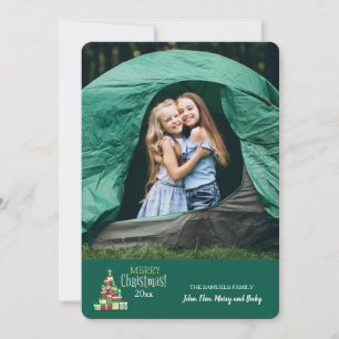 Weihnachtsbaum aus Geschenkschachteln Fotokarte (G Einladung