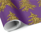 Weihnachtsbaum aus Gold Glitzer im lila Hintergrun Geschenkpapier (Rolleneckpunkt)