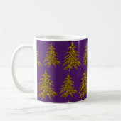 Weihnachtsbaum aus Gold Glitzer im lila Hintergrun Kaffeetasse (Links)