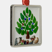 Weihnachtsbaum aus grünem Glas Ornament Aus Metall (Rechts)