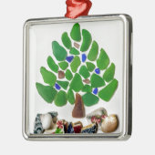 Weihnachtsbaum aus grünem Glas Ornament Aus Metall (Links)