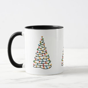 Weihnachtsbaum aus Lichtern Tasse