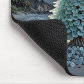 Weihnachtsbaum aus Meerglas am Strand Mousepad (Ecke)