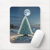 Weihnachtsbaum aus Meerglas am Strand Mousepad (Mit Mouse)