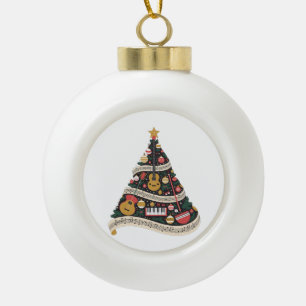 Weihnachtsbaum aus Musikinstrumenten Keramik Kugel-Ornament