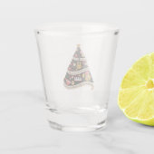 Weihnachtsbaum aus Musikinstrumenten Schnapsglas (Rückseite)