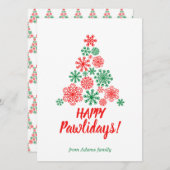 Weihnachtsbaum aus Pfotenschneeflocken (Vorne/Hinten)