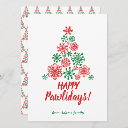 Weihnachtsbaum aus Pfotenschneeflocken (Vorne/Hinten)