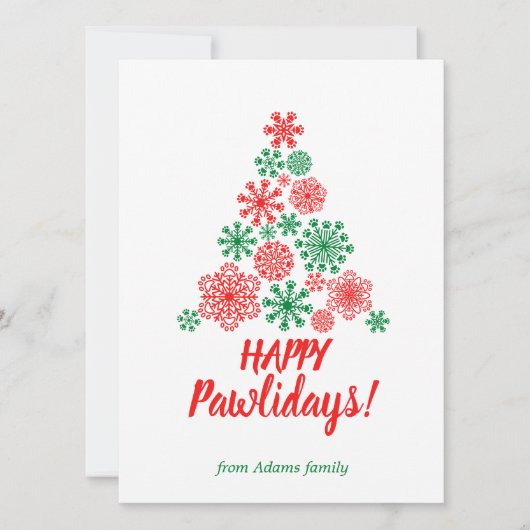 Weihnachtsbaum aus Pfotenschneeflocken (Vorderseite)